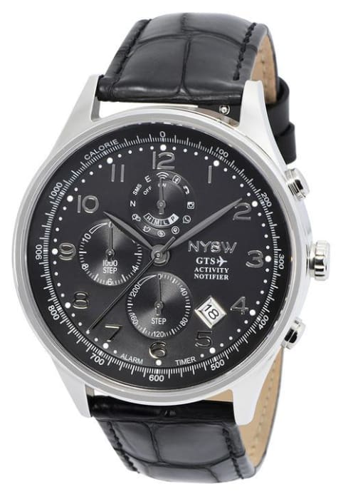 NYSW - World's 1st Hybrid Smartwatch for Men with Perpetual Calendar. This Luxury Fitness Tracker with Direct Steps Reading on Dial Advanced Discreet Haptic Vibration Notification NY-SH-02 - NYSW
