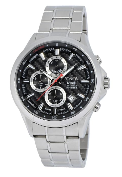 NYSW - World's 1st Hybrid Smartwatch for Men with Perpetual Calendar. This Luxury Fitness Tracker with Direct Steps Reading on Dial Advanced Discreet Haptic Vibration Notification MH-08 - NYSW