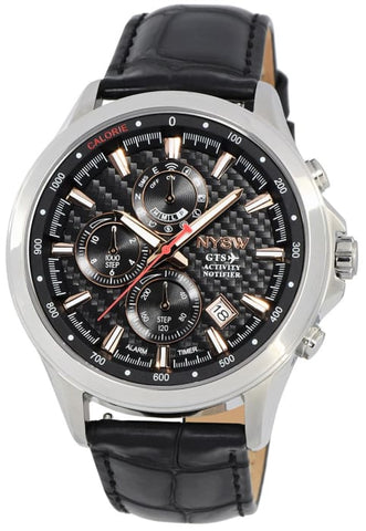 NYSW - World's 1st Hybrid Smartwatch for Men with Perpetual Calendar. This Luxury Fitness Tracker with Direct Steps Reading on Dial Advanced Discreet Haptic Vibration Notification (TC-NY-MH-05)