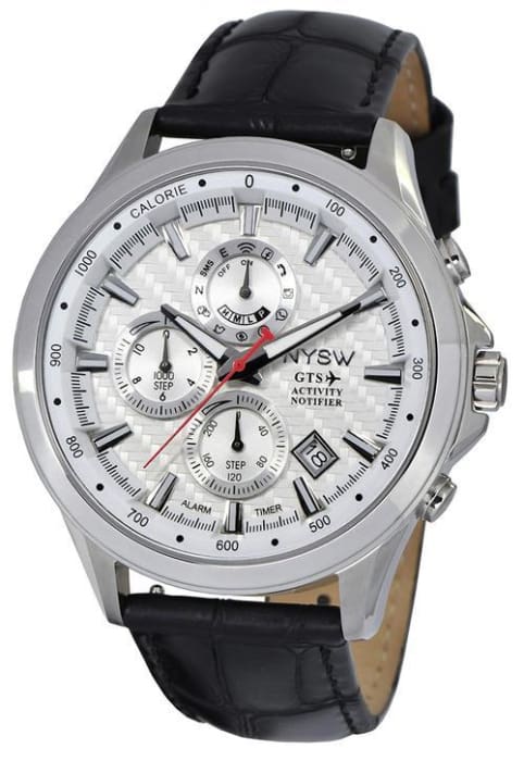 NYSW - World's 1st Hybrid Smartwatch for Men with Perpetual Calendar. This Luxury Fitness Tracker with Direct Steps Reading on Dial Advanced Discreet Haptic Vibration Notification - NYSW