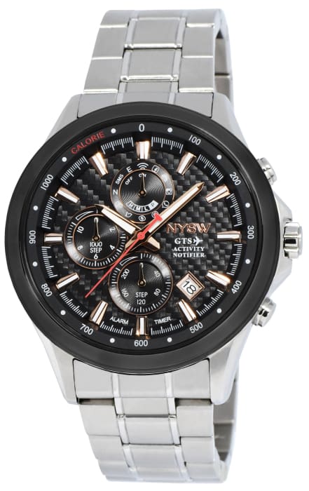 NYSW - World's 1st Hybrid Smartwatch for Men with Perpetual Calendar. This Luxury Fitness Tracker with Direct Steps Reading on Dial Advanced Discreet Haptic Vibration Notification (TC-NY-MH-06) - NYSW