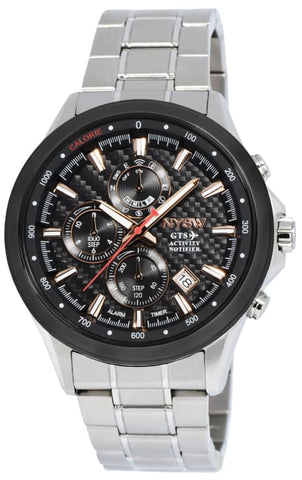 NYSW - World's 1st Hybrid Smartwatch for Men with Perpetual Calendar. This Luxury Fitness Tracker with Direct Steps Reading on Dial Advanced Discreet Haptic Vibration Notification (TC-NY-MH-05)