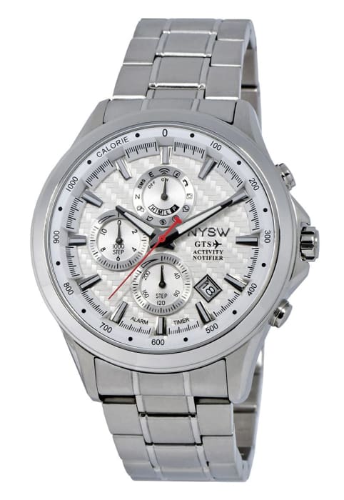 NYSW - World's 1st Hybrid Smartwatch for Men with Perpetual Calendar. This Luxury Fitness Tracker with Direct Steps Reading on Dial Advanced Discreet Haptic Vibration Notification NY-MH-07A - NYSW